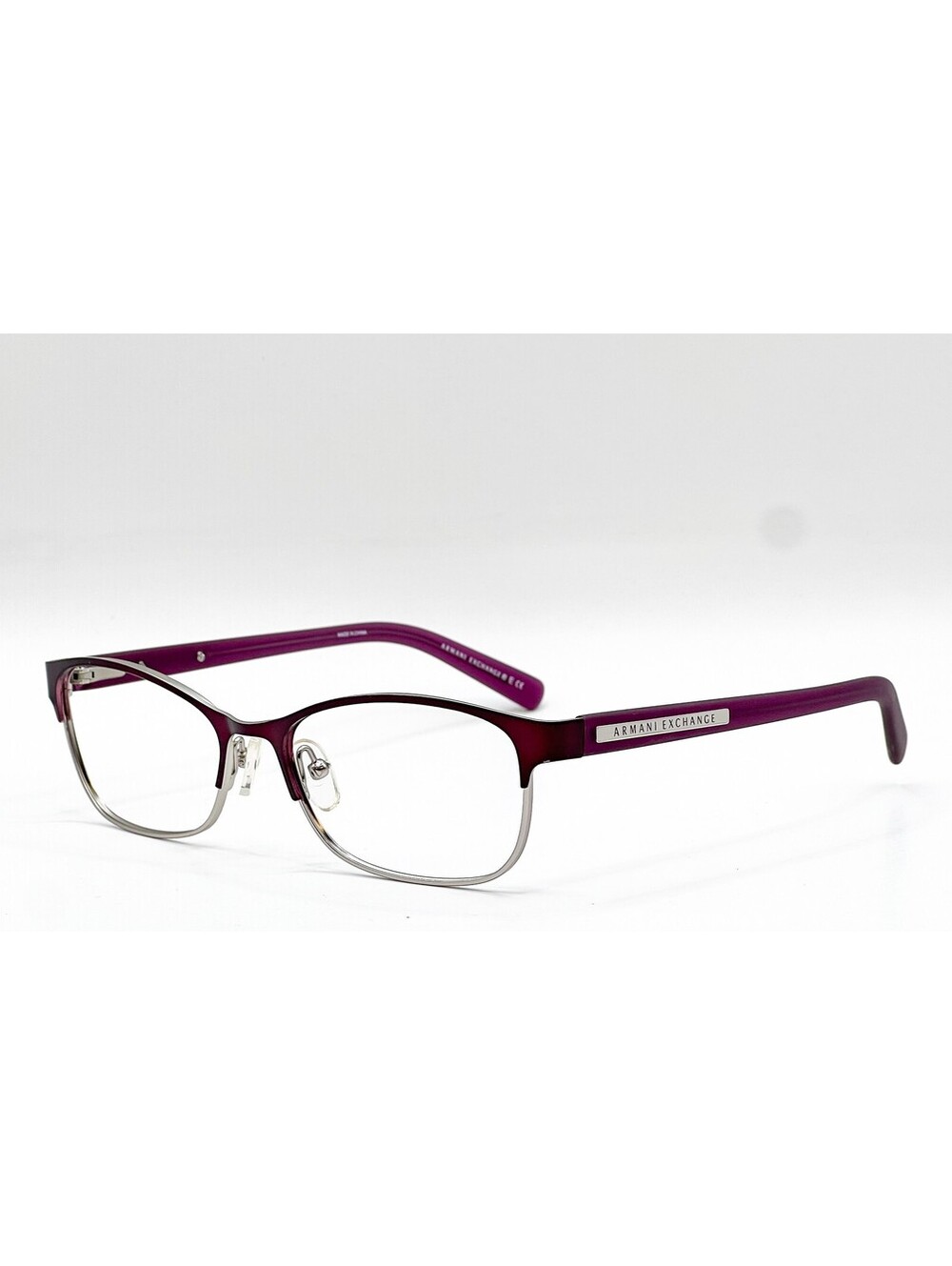 Armani Exchange Ax 1010 6050 Satin Berry Jam/Satin Silver Eyeglasses 53-16-140